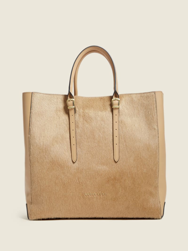 Guess Lady Luxe Leren Tote Tassen Dames Beige | 6281-LQKSF