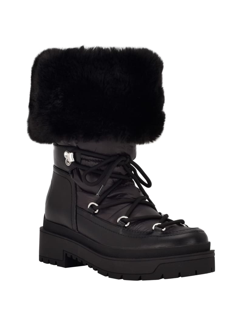 Guess Larya Faux-Fur Snow Laarzen Dames Zwart | 5801-FCNQZ