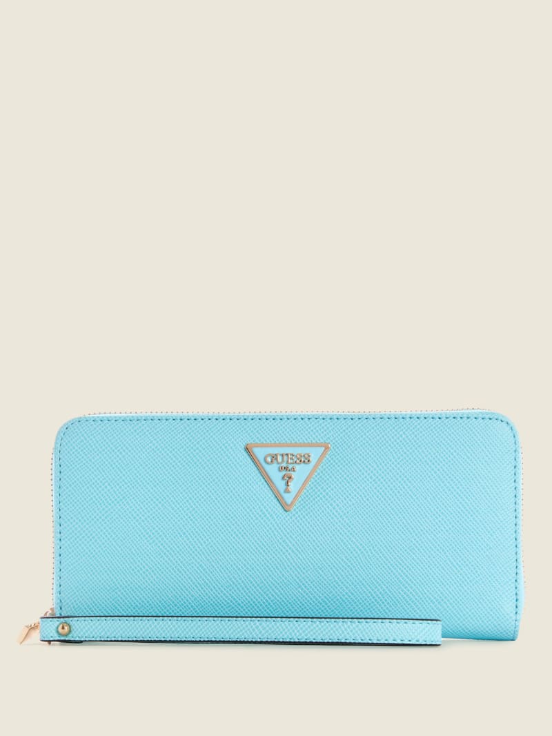 Guess Laurel Large Zip-Around Portefeuille Dames Turquoise | 1246-KPBWV