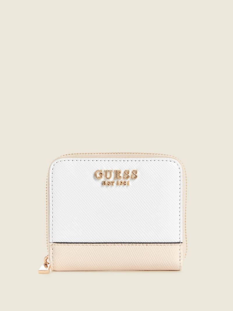 Guess Laurel Small Zip-Around Portefeuille Dames Wit | 0723-LHCBR