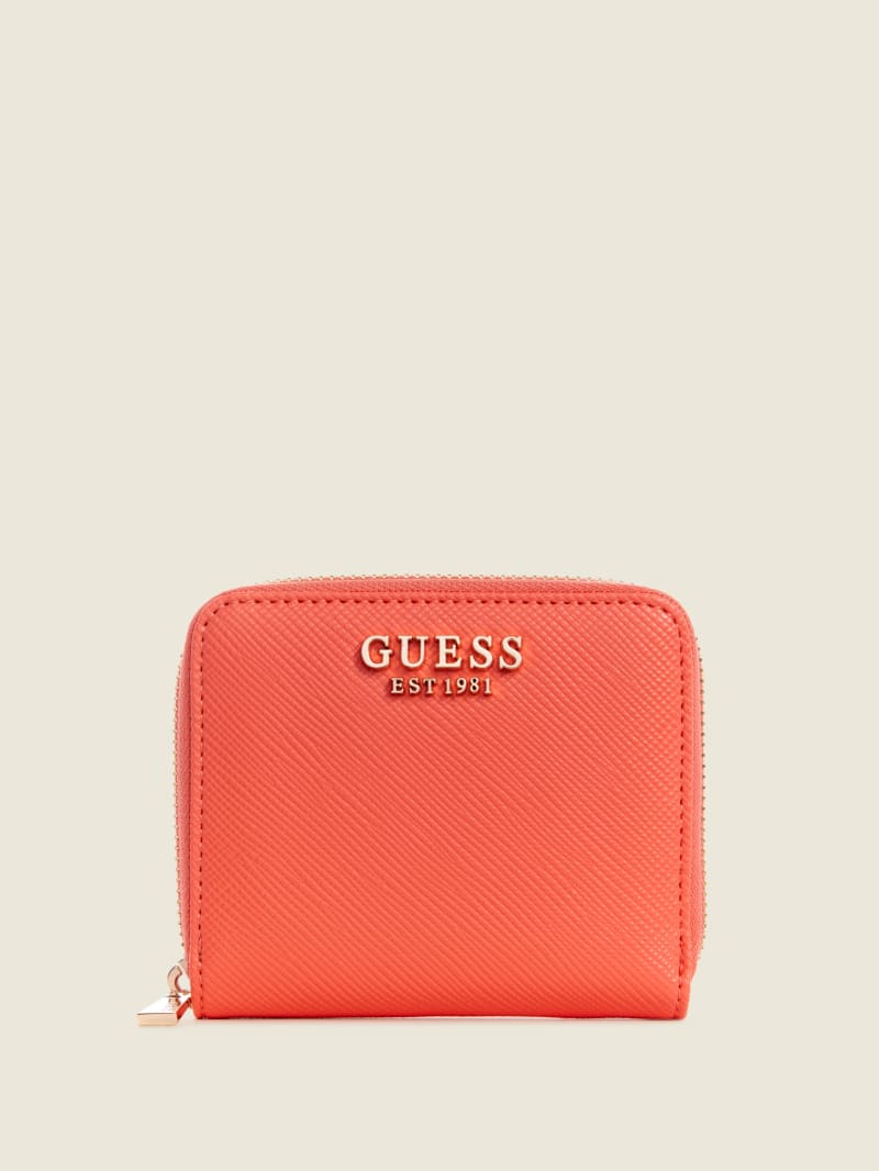 Guess Laurel Small Zip-Around Portefeuille Dames Koraal | 1708-RTDFL