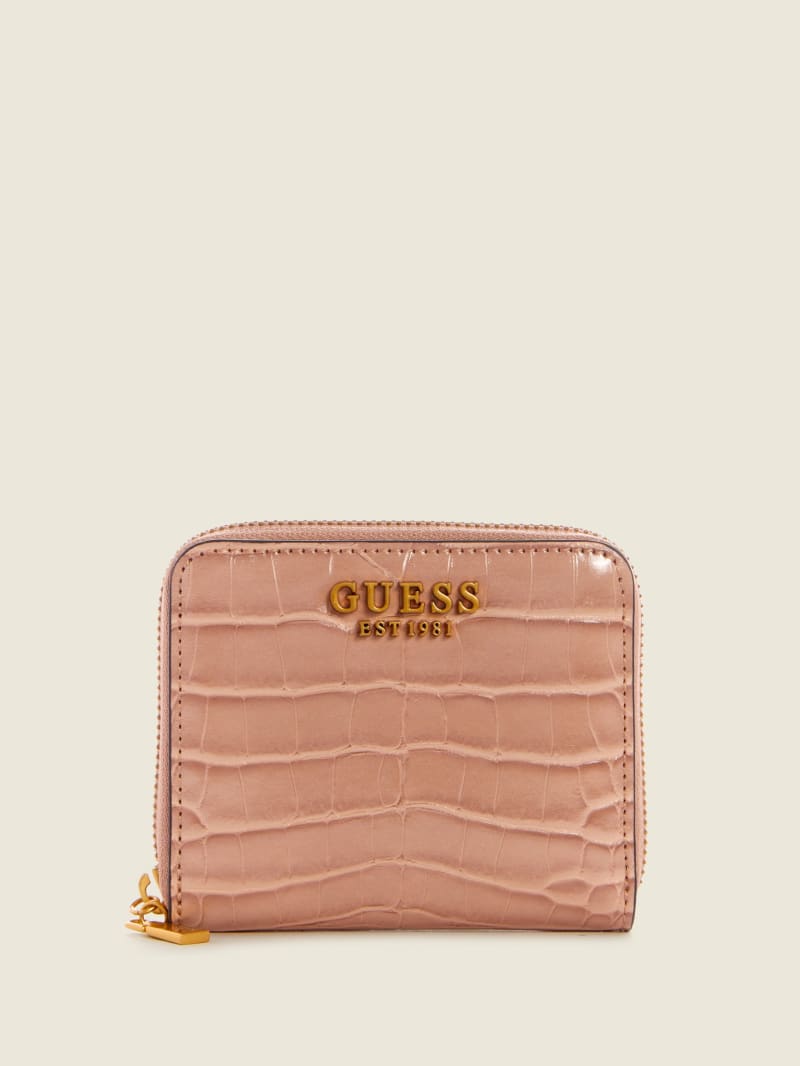 Guess Laurel Small Zip-Around Portefeuille Dames Bruin | 6304-ACFBJ