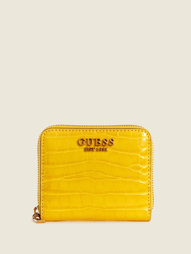 Guess Laurel Small Zip-Around Portefeuille Dames Geel | 7203-CFASZ