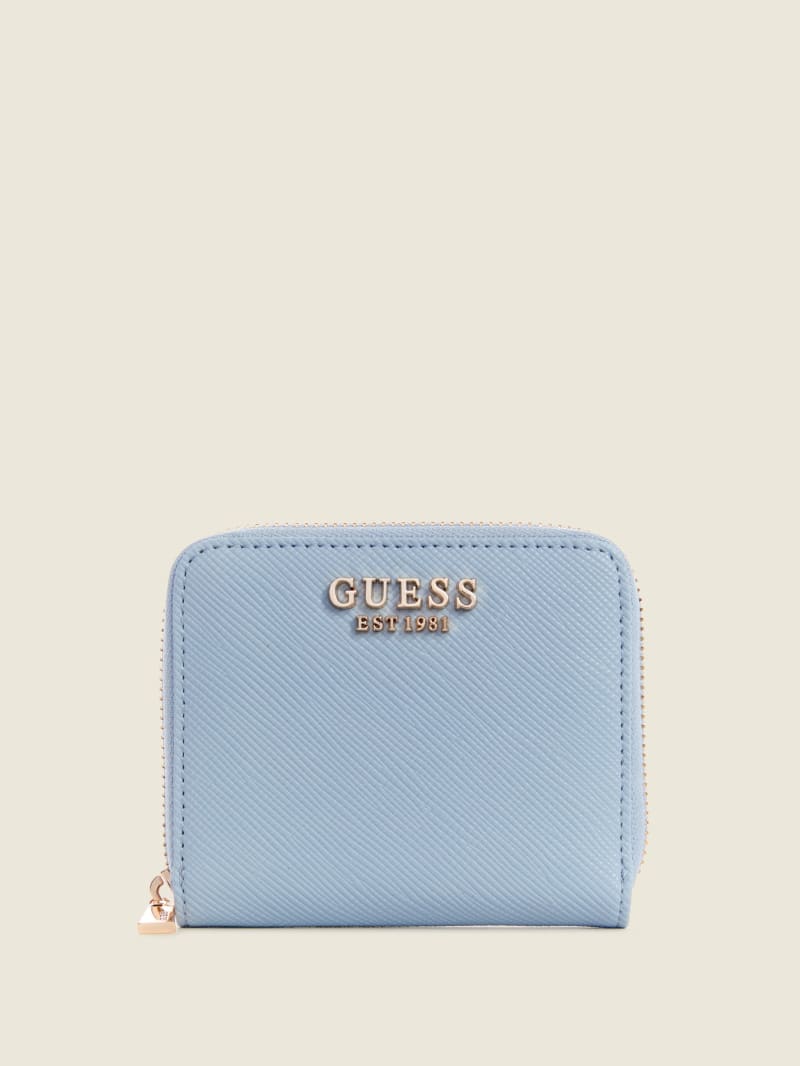 Guess Laurel Small Zip-Around Portefeuille Dames Blauw | 7534-IYWVK