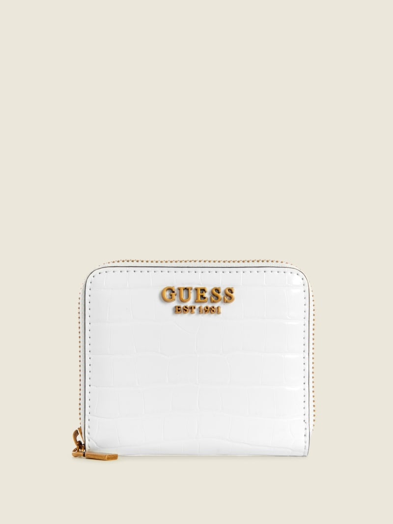 Guess Laurel Small Zip-Around Portefeuille Dames Wit | 8402-OBKPE