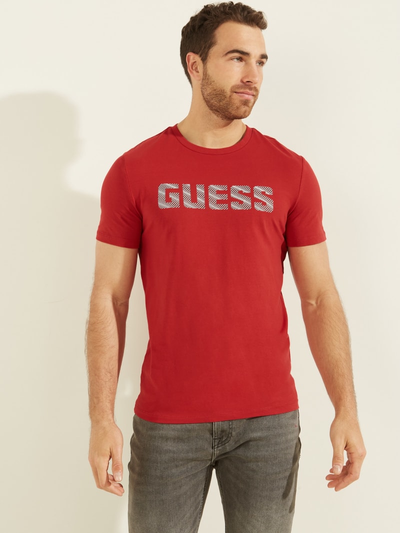 Guess Magick Logo Tee T-shirts Heren Rood | 2308-VTPXO