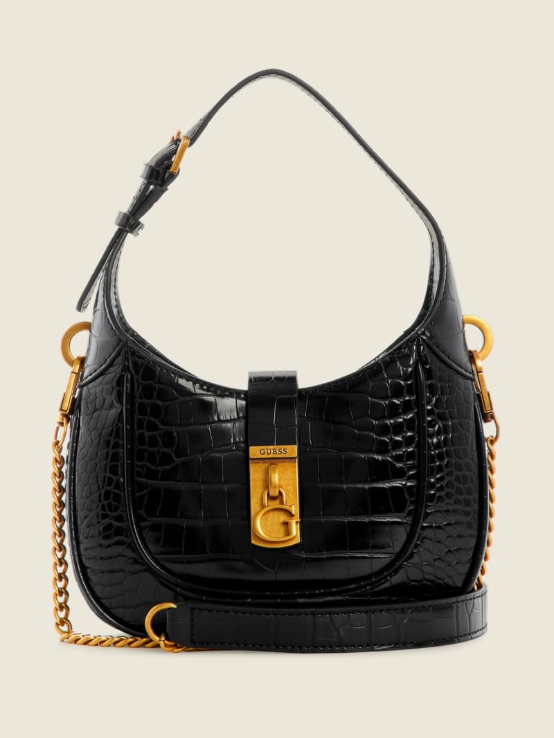 Guess Maimie Croc Mini Tassen Dames Zwart | 3476-YJGIK