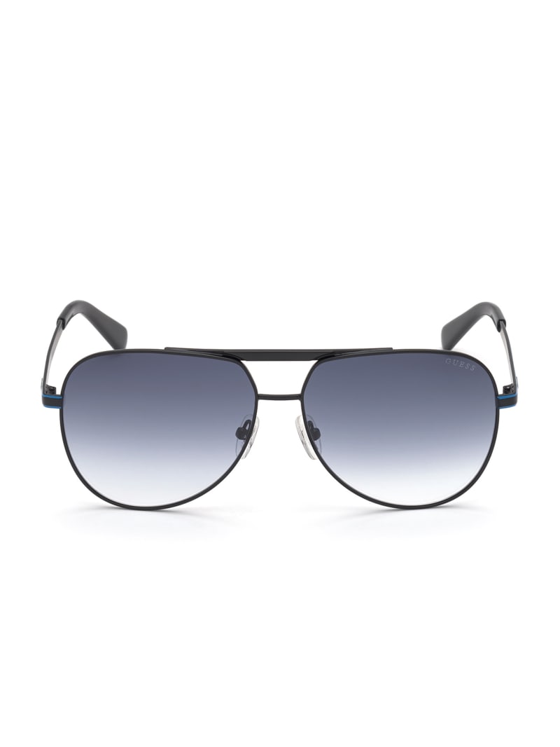 Guess Manny Aviator Zonnebril Heren Zwart | 8467-HJERS