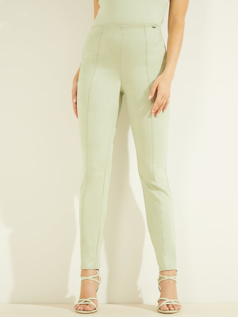 Guess Maya Faux-Suede Leggings Broek Dames Mintgroen | 5014-RWHYJ