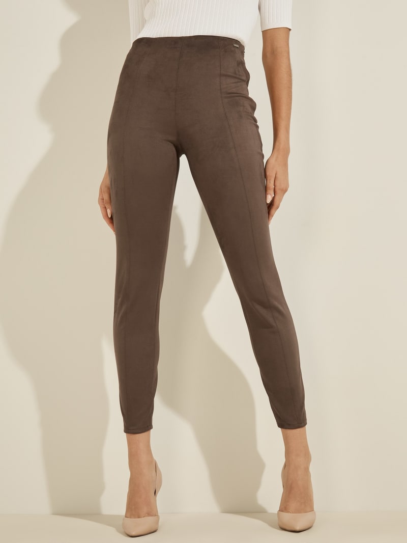 Guess Maya Faux-Suede Leggings Broek Dames Donkerkoffie | 5836-YSXRU