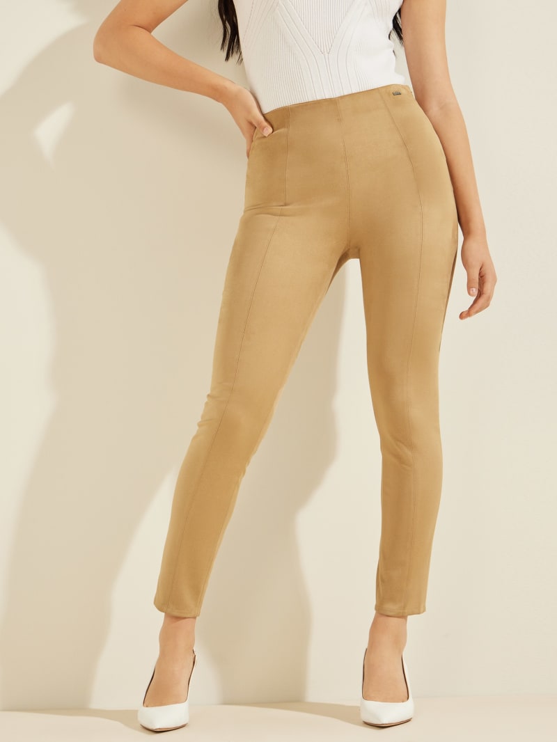 Guess Maya Faux-Suede Leggings Broek Dames Khaki | 6247-UGFRW