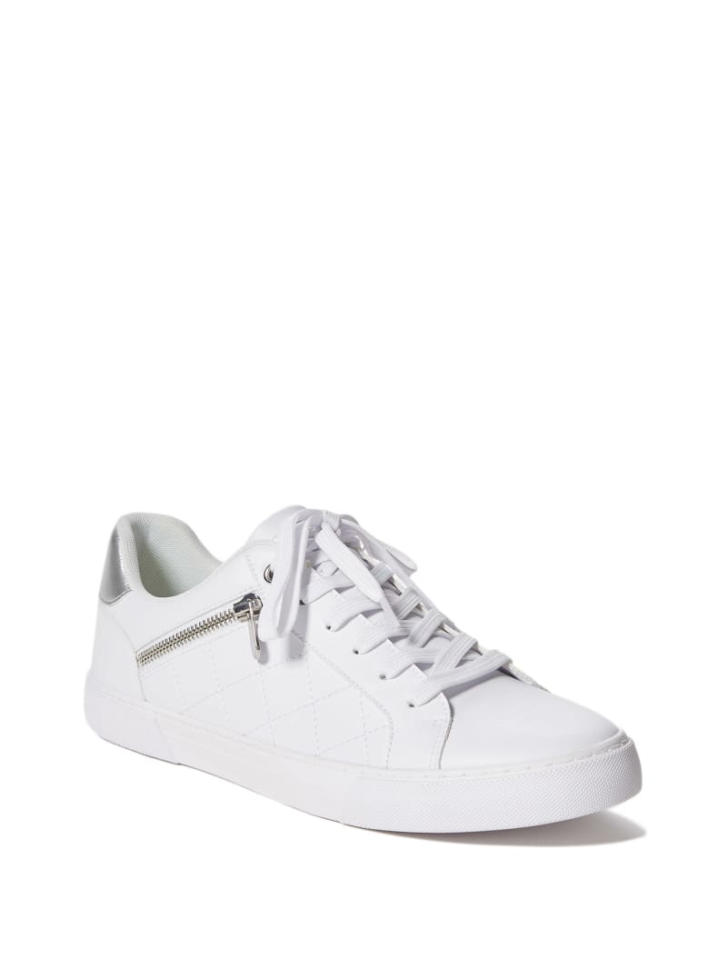 Guess Myran Zip Low-Top Sneakers Heren Wit | 4538-TUCDE