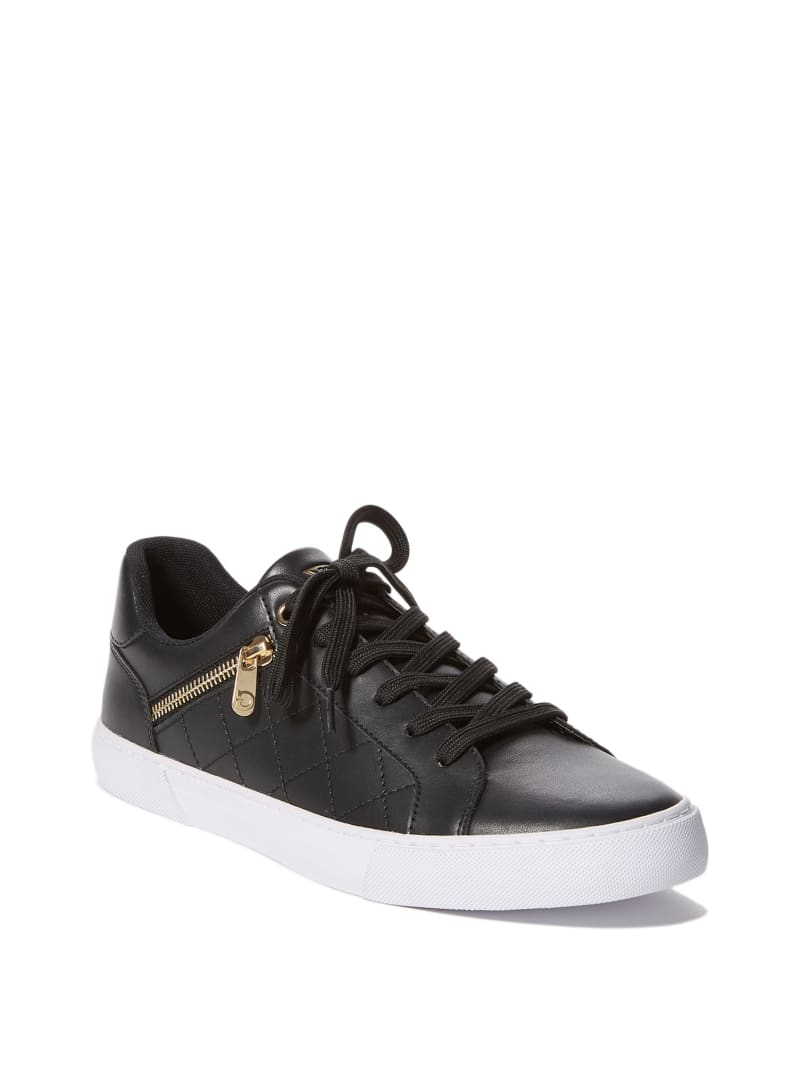 Guess Myran Zip Low-Top Sneakers Heren Zwart | 0691-UVJMR