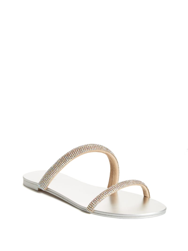 Guess Nerica Metallic Badslippers Dames Lichtbeige | 5980-GWUZC