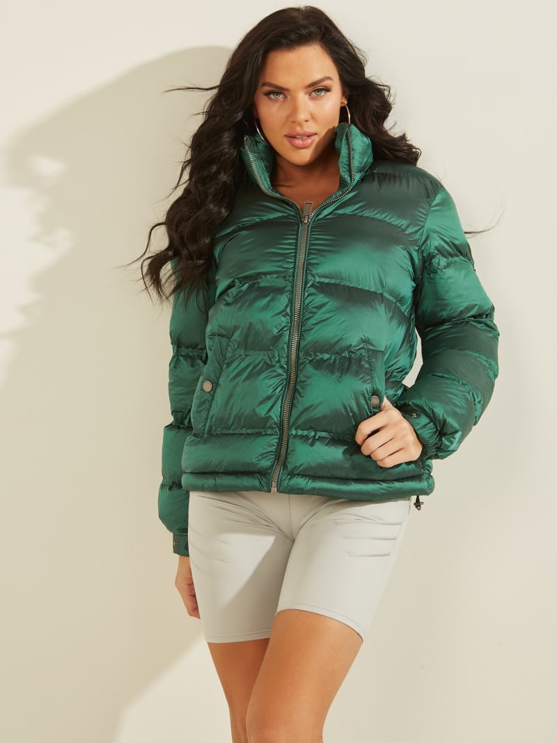 Guess Nichole Puffer Jassen Dames Groen | 6073-PWGFR