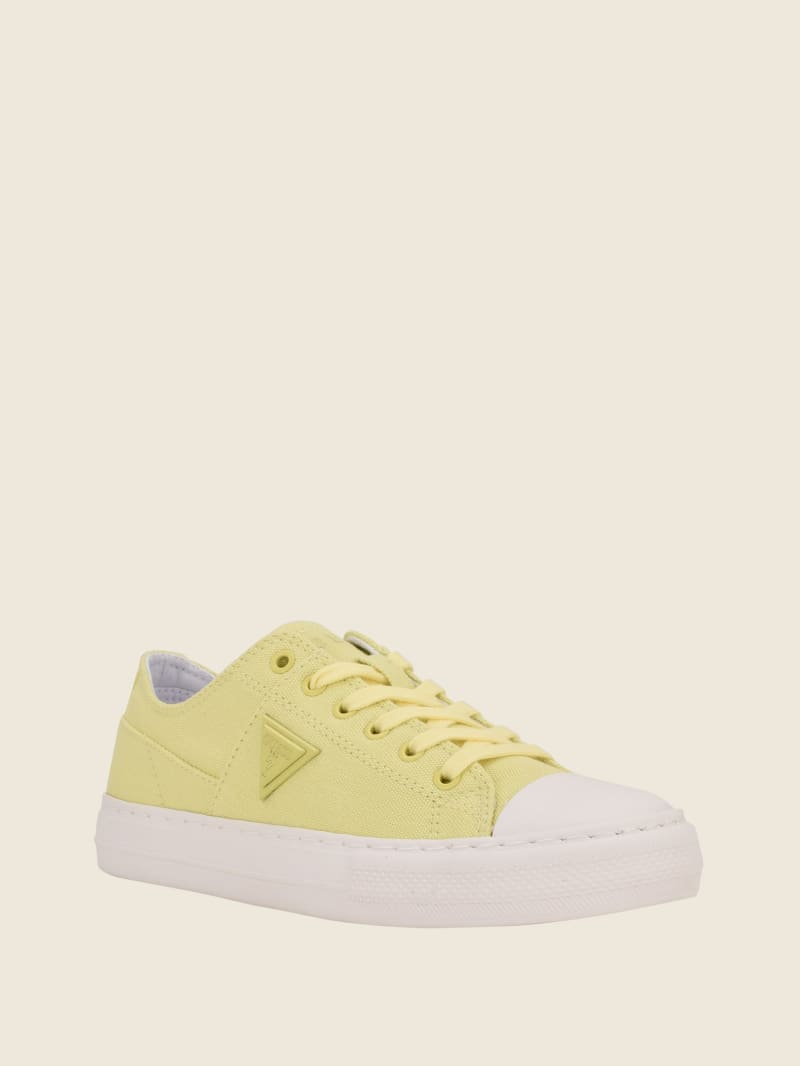 Guess Pranze Low-Top Canvas Sneakers Dames Groen | 2064-BJSVH