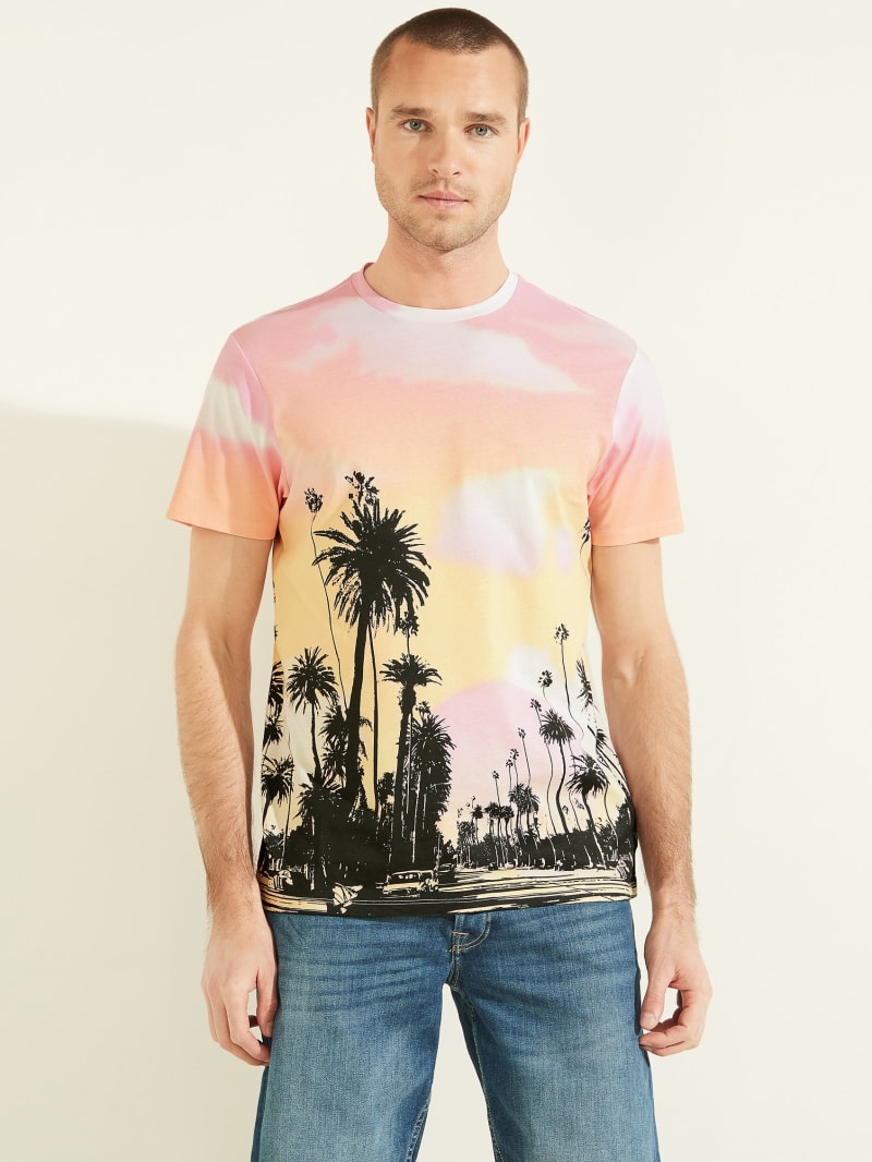 Guess Resort Palm Tee T-shirts Heren Gekleurd | 0368-XWAUM