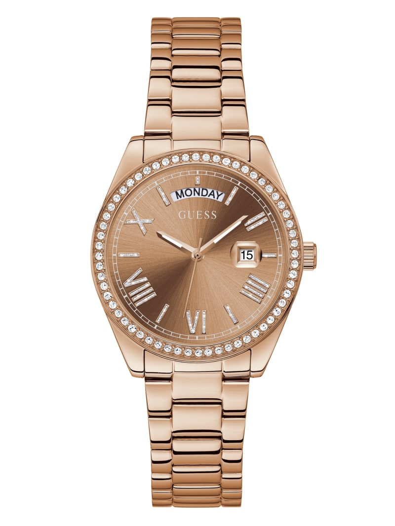 Guess Rose Gold-Tone Analog Horloge Dames Koper | 6175-XKRVI