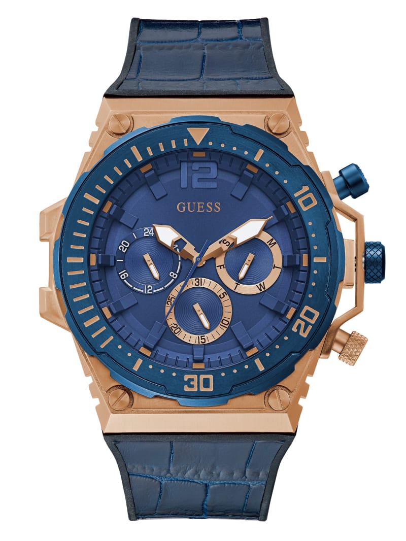 Guess Rose Gold-Tone and Blue Multifunctioneel Horloge Heren Gekleurd | 4569-SOUYC