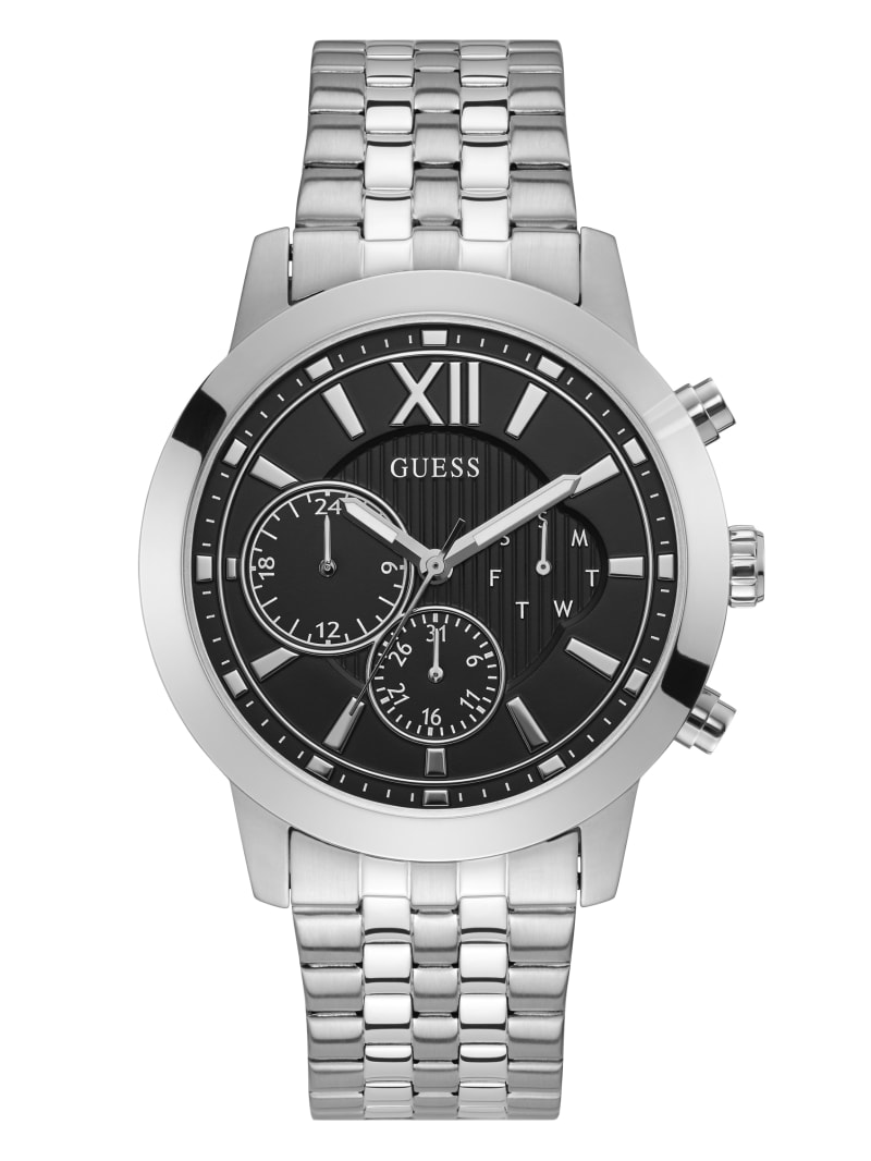 Guess Silver-Tone And Chrono-Look Multifunctioneel Horloge Dames Zilver | 4827-ZBFRP