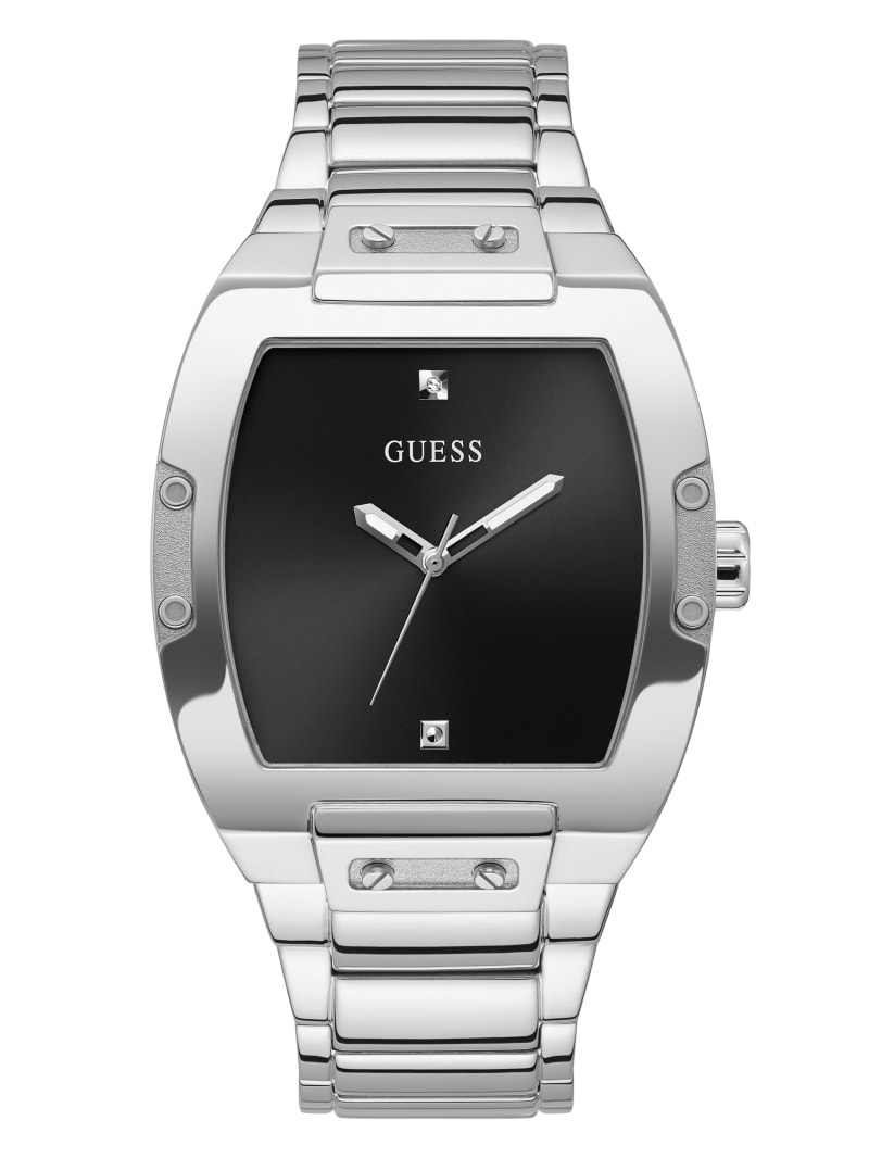 Guess Silver-Tone Barrel Analog Horloge Heren Gekleurd | 4972-SZAON