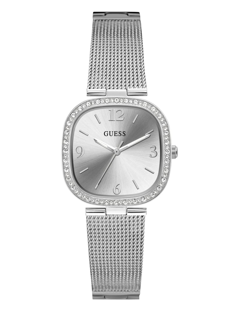 Guess Silver-Tone Mesh Analog Horloge Dames Zilver | 5271-STHRZ