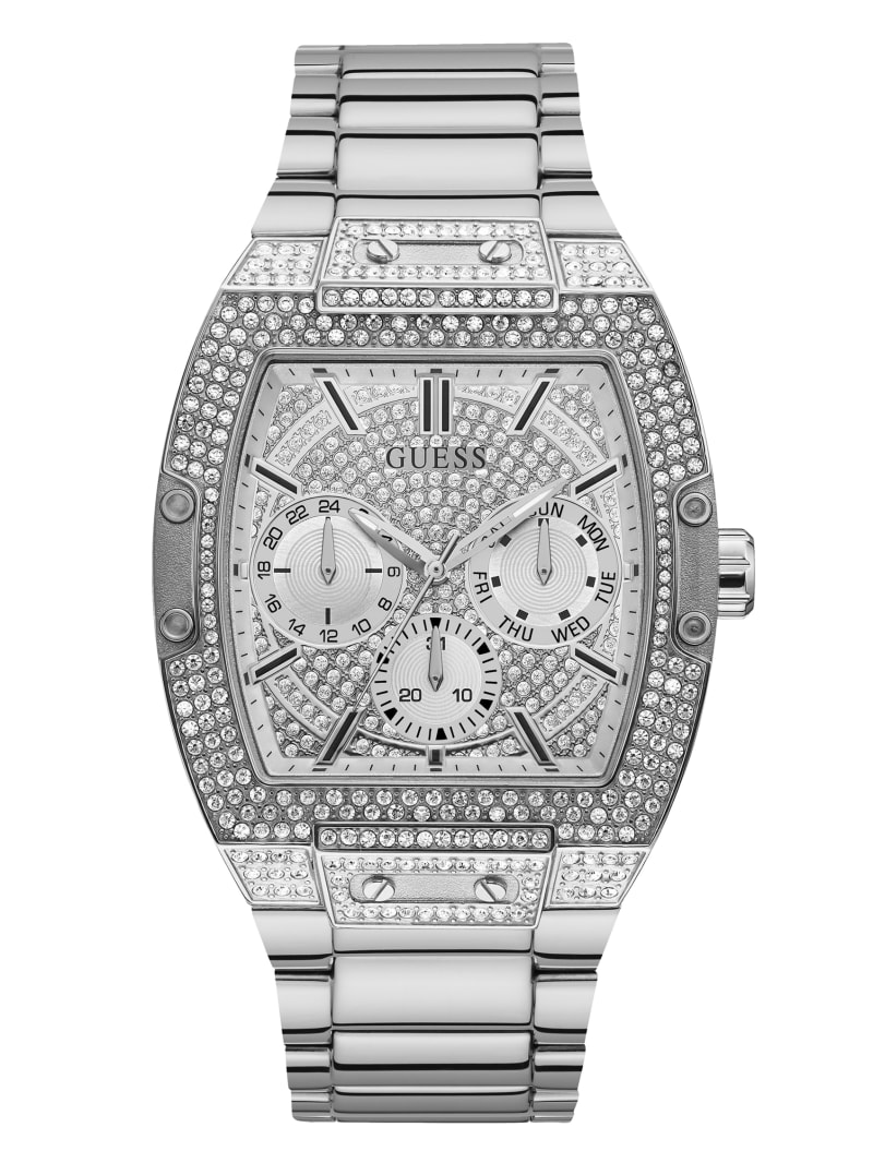 Guess Silver-Tone Multifunctioneel Horloge Heren Zilver | 7931-VJQDG