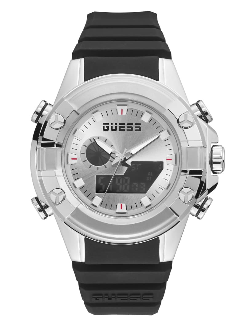 Guess Silver-Tone and Digitaal Horloge Heren Gekleurd | 8159-GAVDE