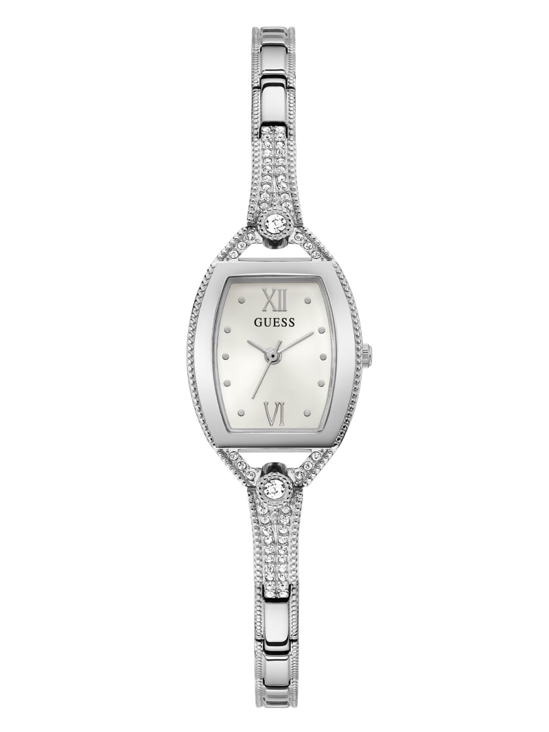 Guess Silver-Tone and Rhinestone Analog Horloge Dames Zilver | 2716-YGAVH