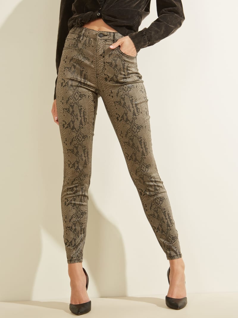 Guess Snake Print Skinny Broek Dames Grijs | 1837-FLVXU