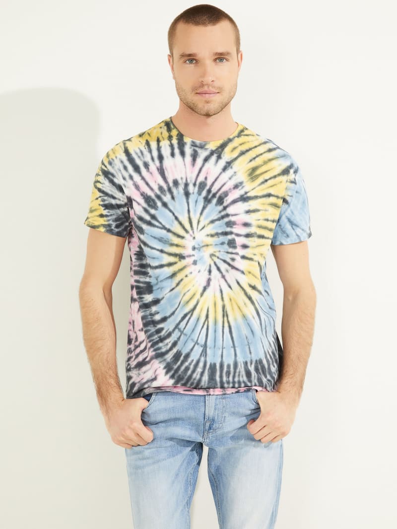 Guess Spiral Tie-Dye Tee T-shirts Heren Gekleurd | 4026-TRHYS