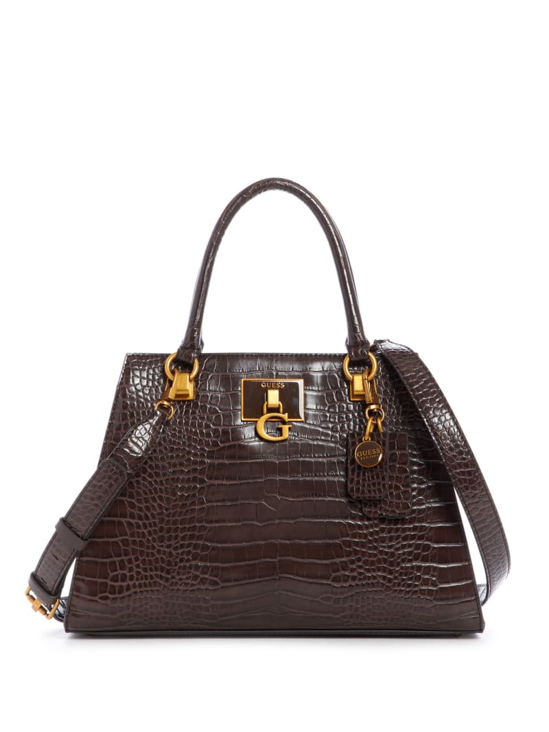 Guess Stephi Croc Girlfriend Boekentassen Dames Chocola | 2817-CHFGP