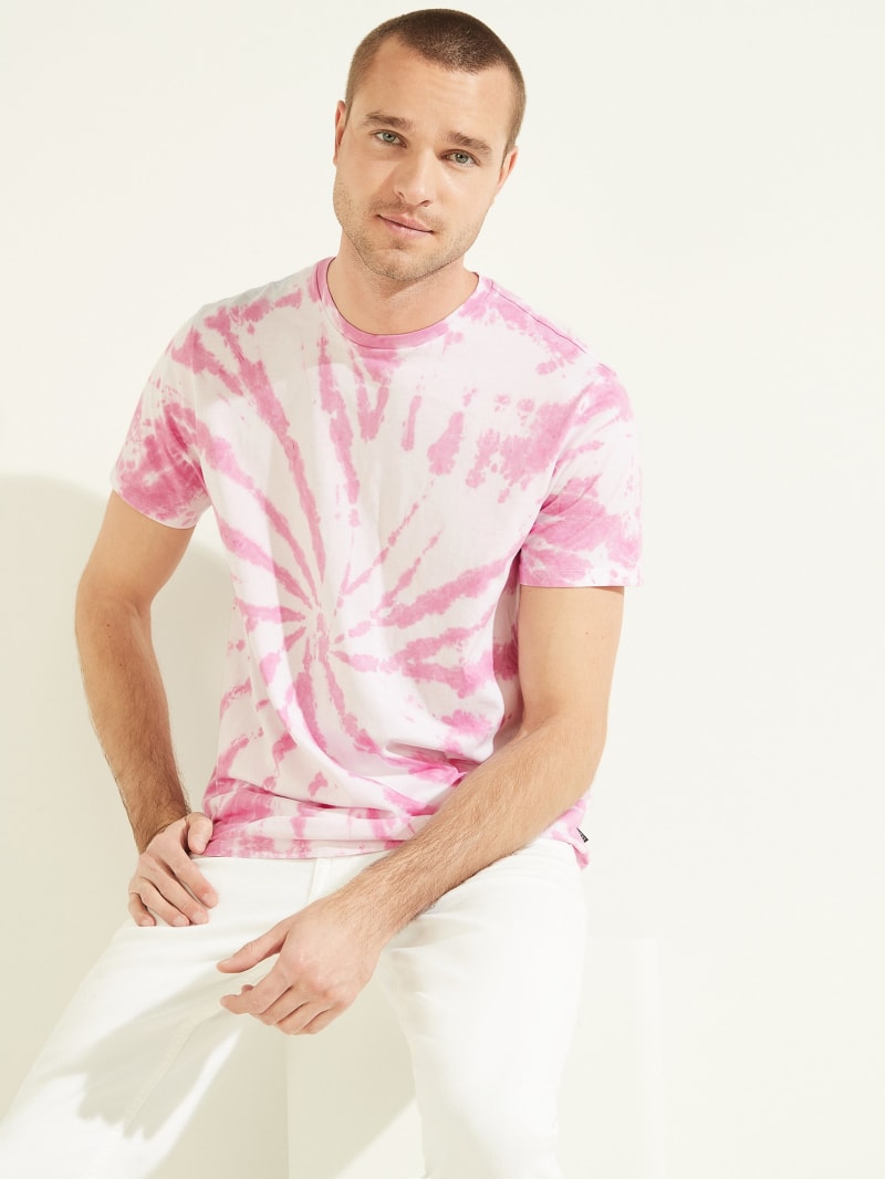 Guess Twisted Tie-Dye Tee T-shirts Heren Gekleurd | 3741-FQPYB