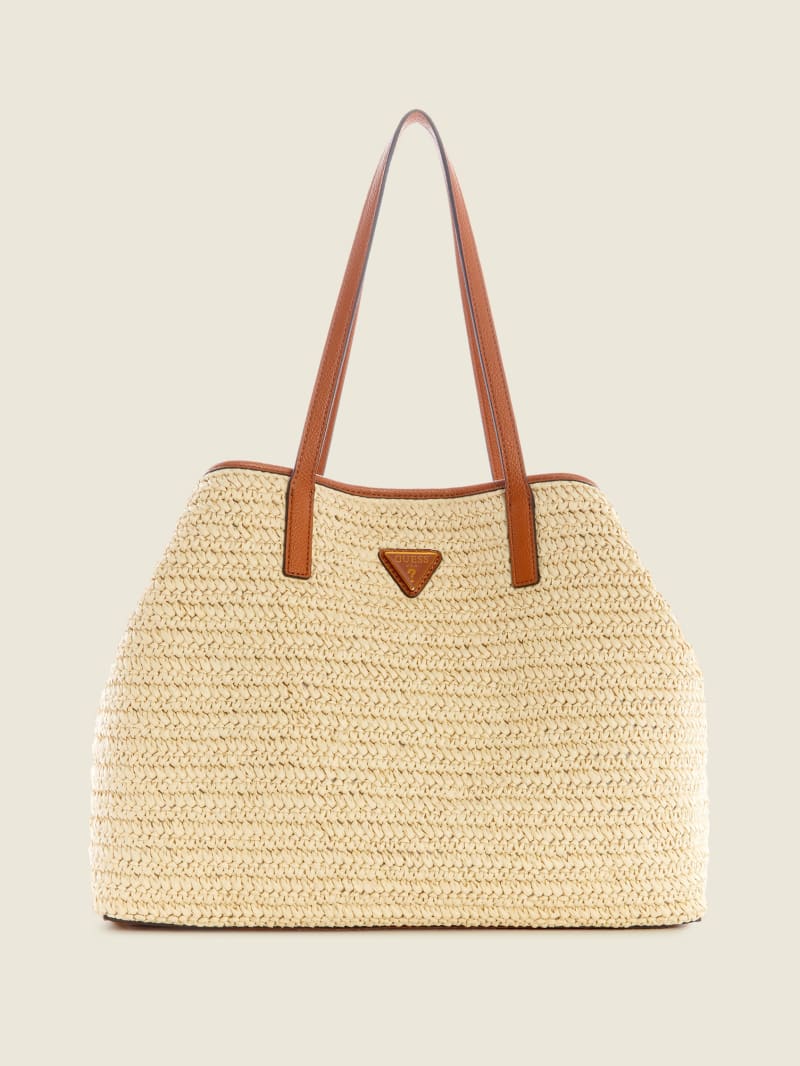 Guess Vicky Straw Tote Tassen Dames Beige | 9436-TAFIN