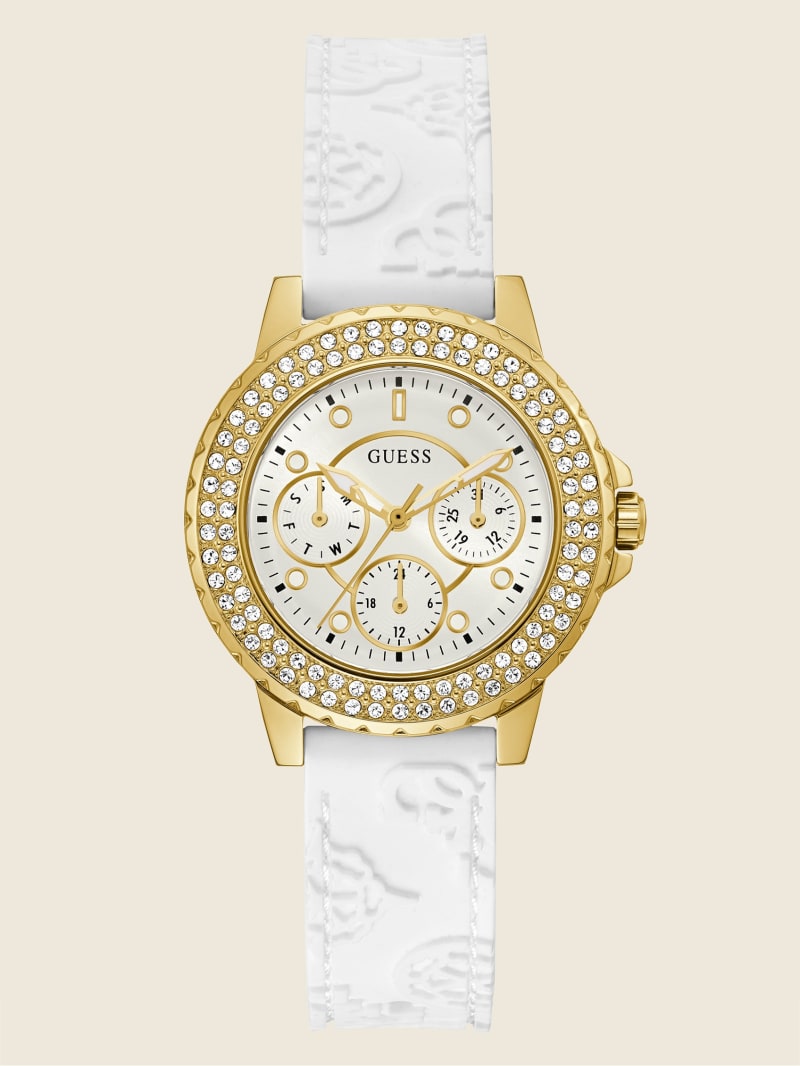 Guess White Siliconen Multifunctioneel Horloge Dames Gekleurd | 6470-QGUHR