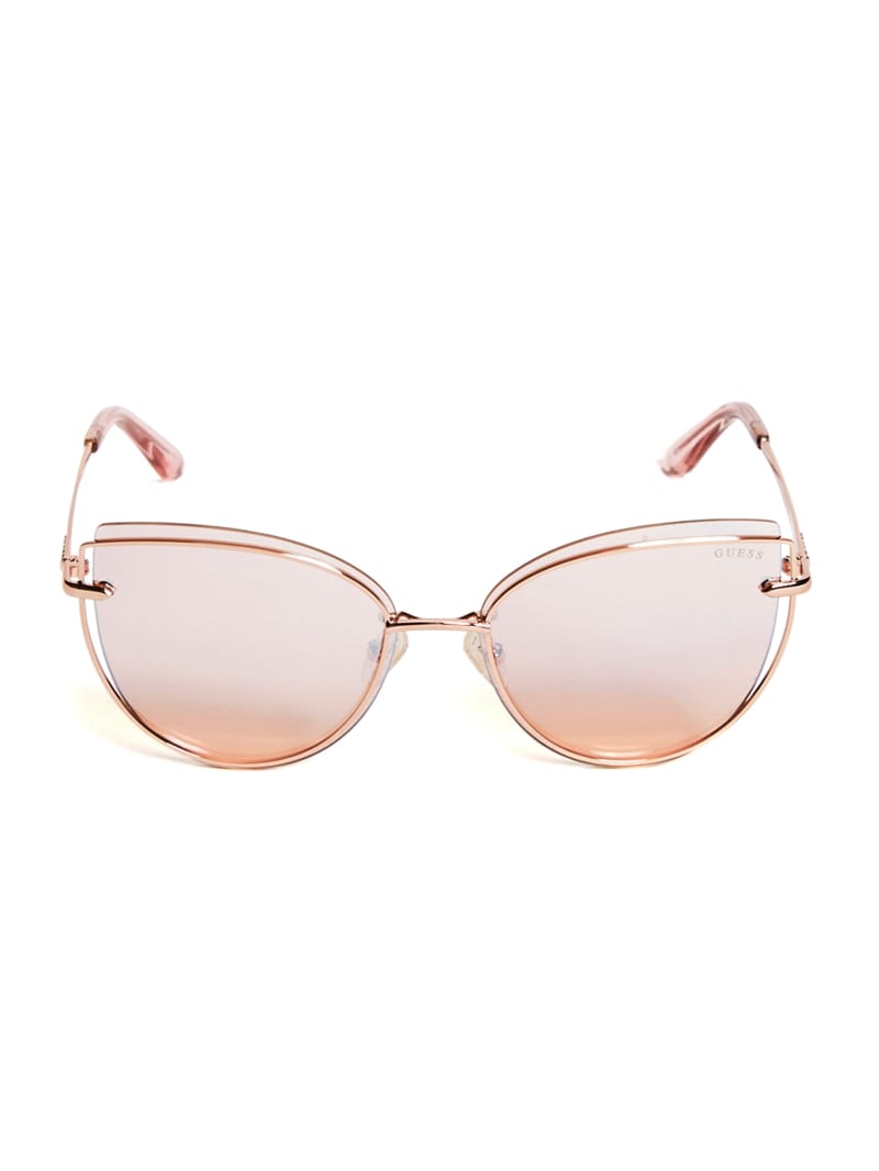 Guess Wired Cat Eye Zonnebril Dames Roze Goud | 8179-TGOJN