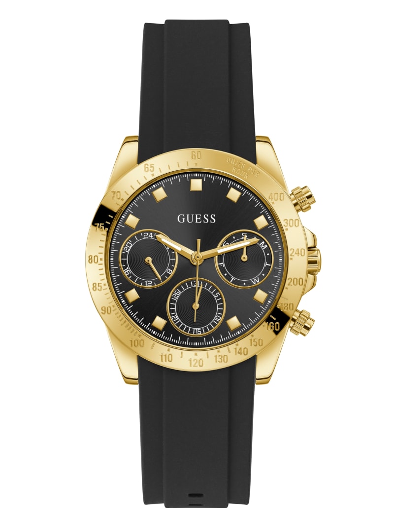 Guess and Gold-Tone Chronographic Horloge Dames Zwart | 3465-AORFV