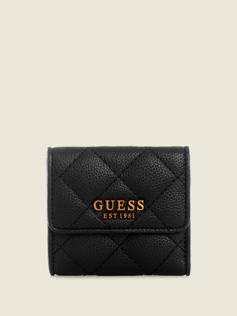 Guess Abey Card & Coin Purse Portefeuille Dames Zwart | 3045-ATMRQ