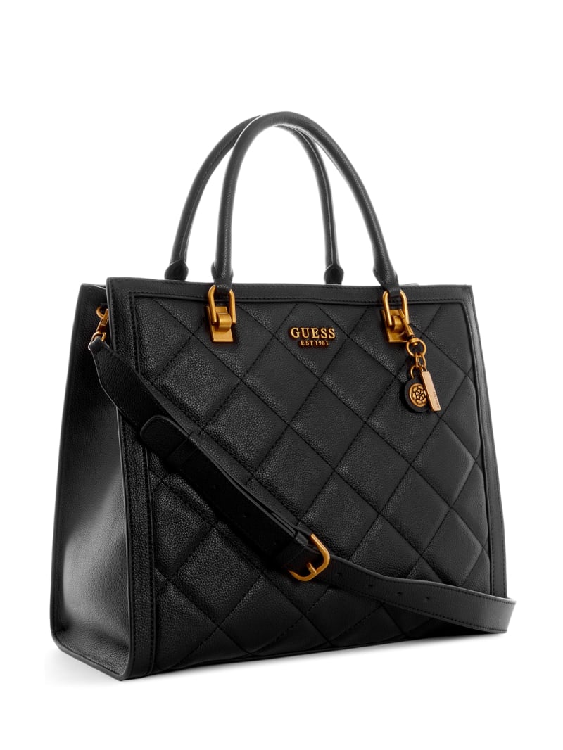 Guess Abey Quilted Elite Tote Tassen Dames Zwart | 3045-NEPDS