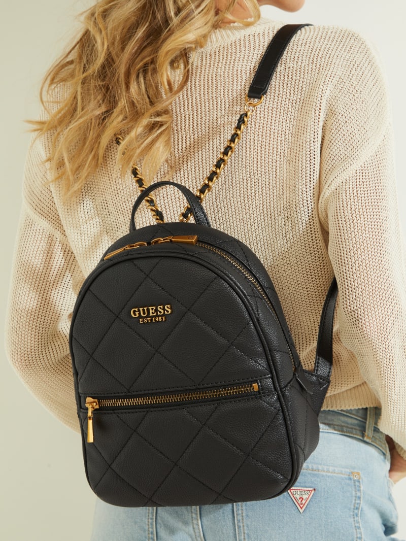 Guess Abey Quilted Rugzak Dames Zwart | 8956-VASCZ