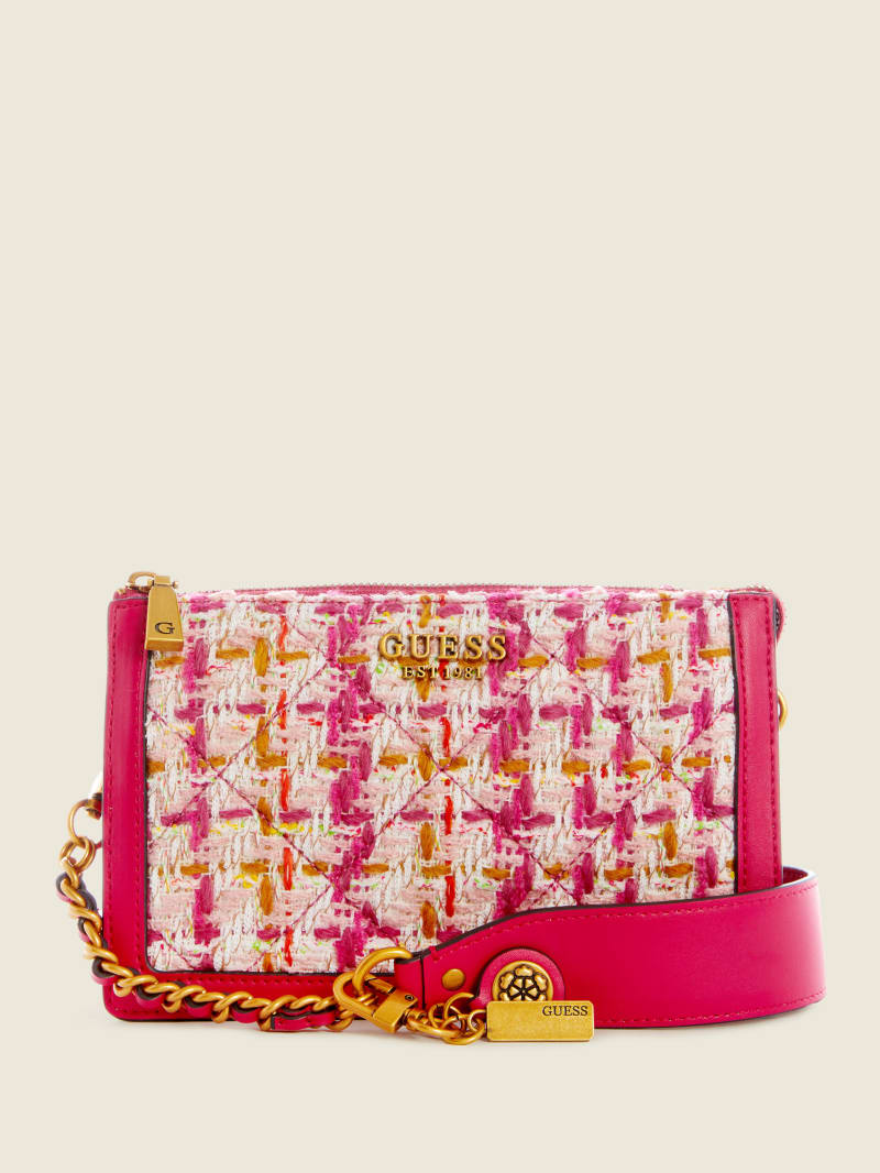 Guess Abey Tweed Mini Tassen Dames Roze | 3017-SGZUH