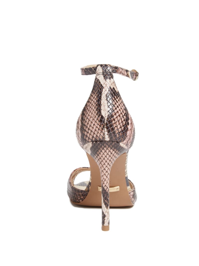 Guess Abiele Leren Stiletto Sandalen Dames Lichtroze | 4951-QVFPX