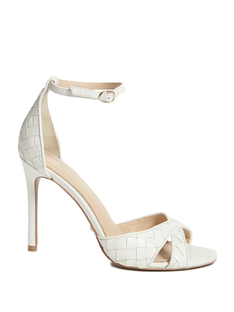 Guess Abieli Woven Leren Stiletto Sandalen Dames Wit | 8654-SFBOT