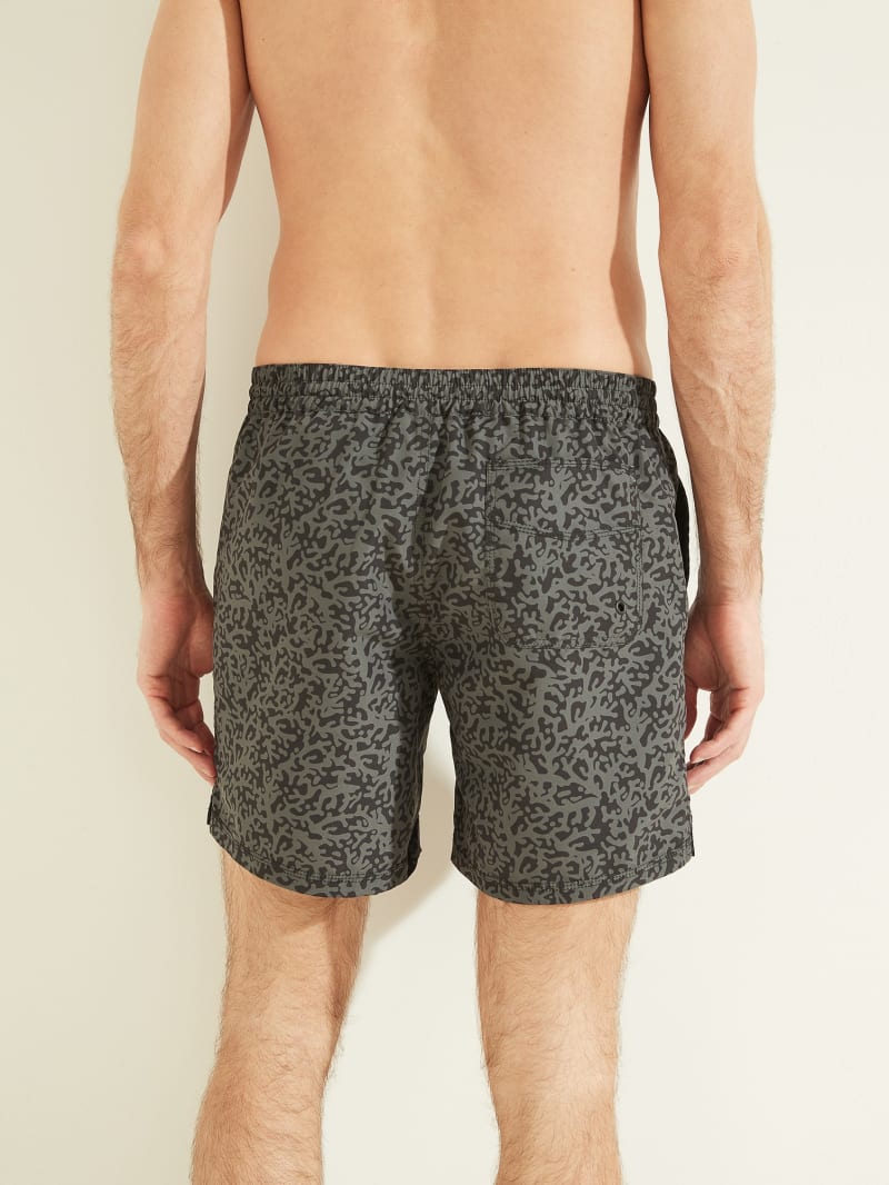 Guess Abstract Swim Trunks Zwemkleding Heren Grijs | 9825-FUJPQ