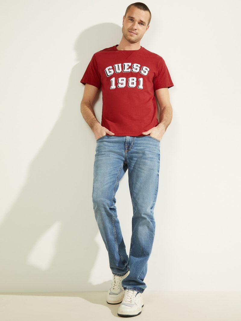 Guess Academy Tee T-shirts Heren Rood | 3705-CLQUY