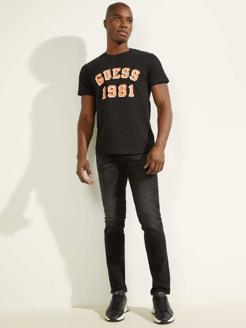 Guess Academy Tee T-shirts Heren Zwart | 3509-VJMZO