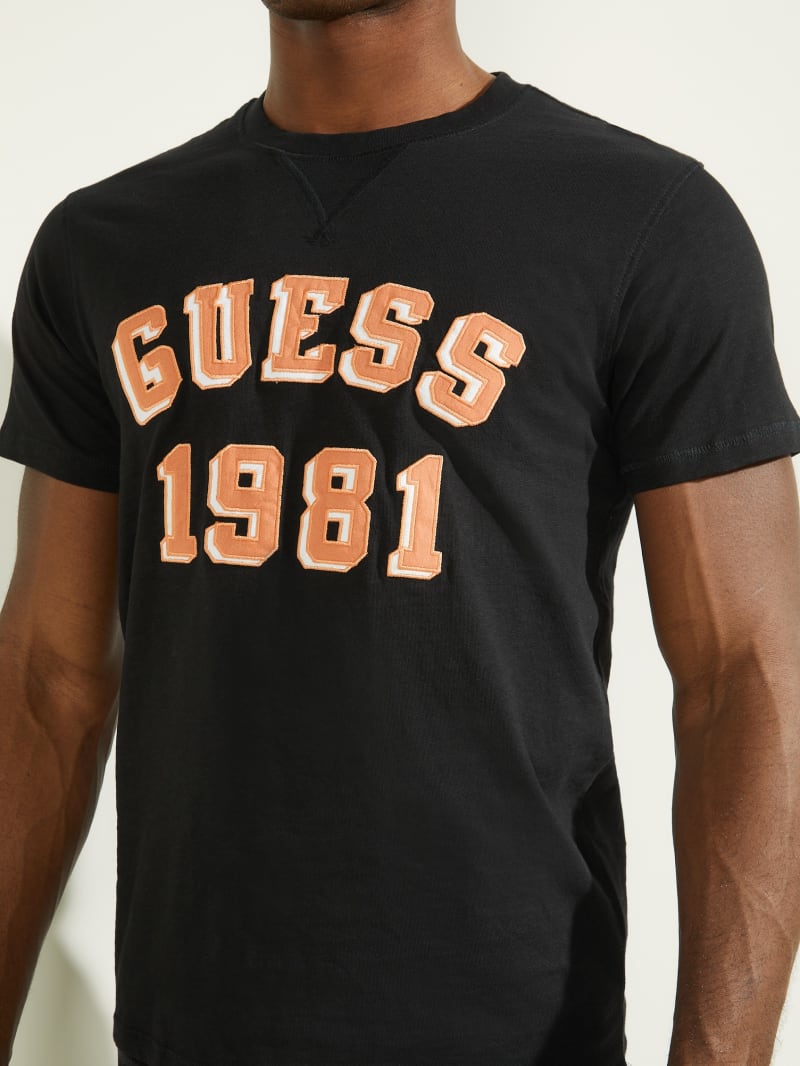 Guess Academy Tee T-shirts Heren Zwart | 3509-VJMZO