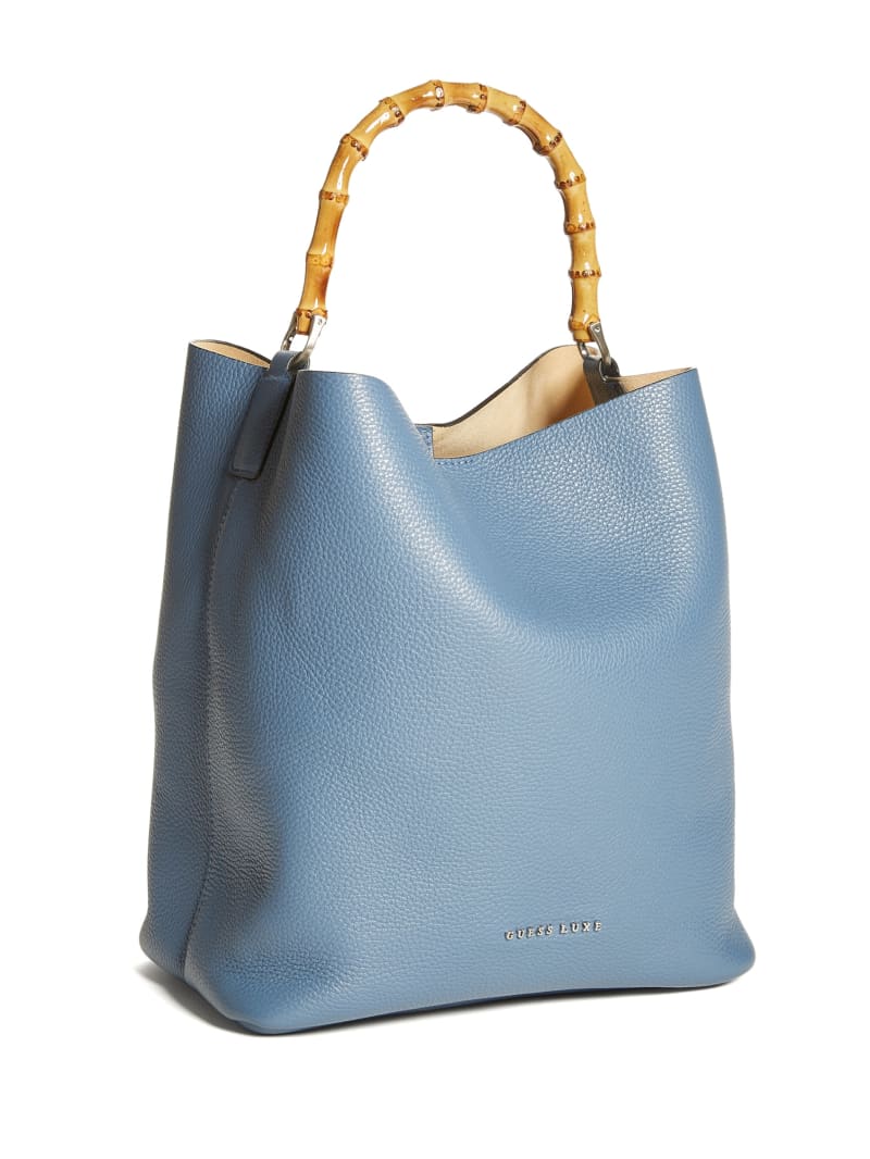 Guess Aida Leren Tote Tassen Dames Blauw | 8172-HOCYF