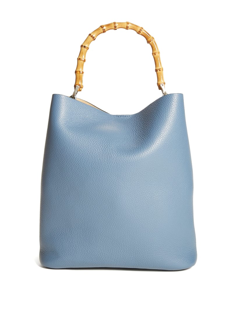 Guess Aida Leren Tote Tassen Dames Blauw | 8172-HOCYF