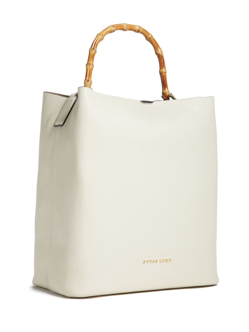 Guess Aida Leren Tote Tassen Dames Wit | 8143-MLXTY